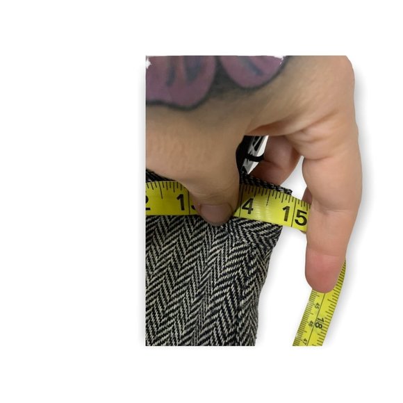 Vintage 90's Salem Micro Fishbone Wool Blend Pants Size 11 / 12 - Picture 7 of 11